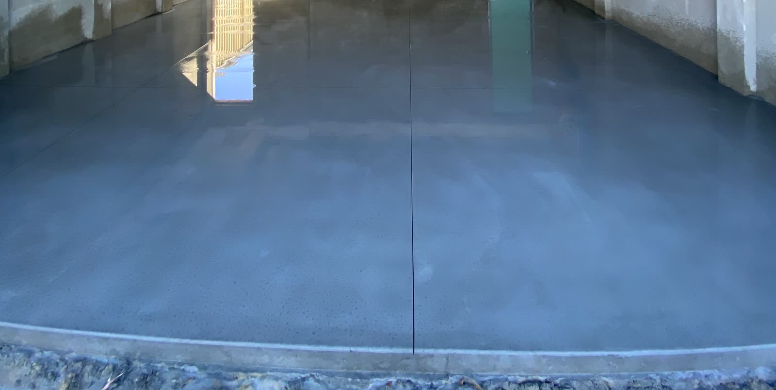 Standard concrete shed slab poured and cured
